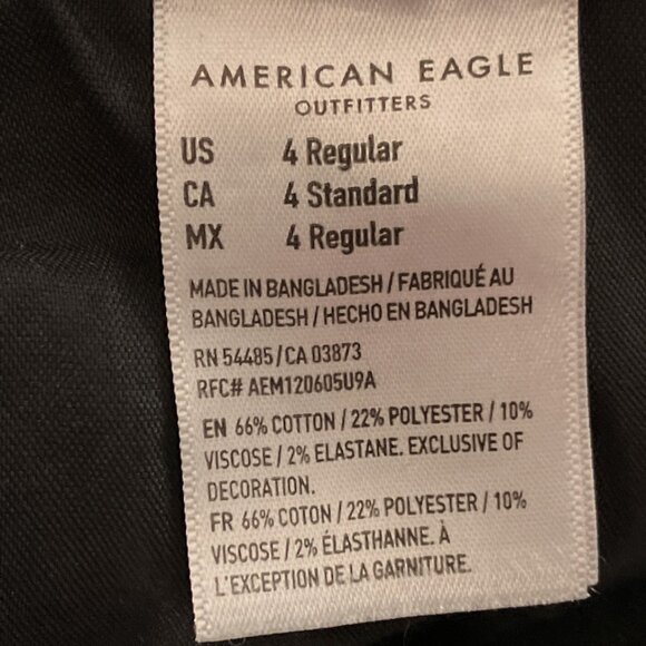 American Eagle 4 Regular Black Curvy Hi Rise Distressed Jegging Skinny Jeans - Picture 9 of 9